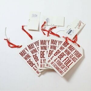 Primitives by Kathy wooden Christmas decor extra large tags set of 6 double side